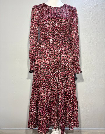 Stella Morgan Pink And Black Smocked Dress- Size UK12