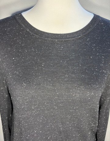 Whistles Charcoal Speckled Long-Sleeve Top- Size UK14