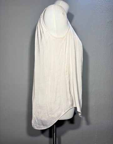 Witchery Cream High-Neck Ruffled Sleeveless Blouse- Size UK6