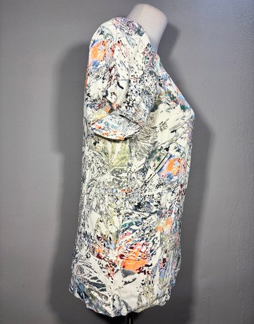 Costeroopenhogen Abstract Viscose Paint-Splatter Short-Sleeve Top- Size Small