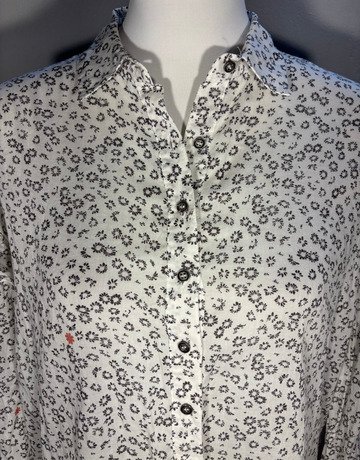 M.i.h Jeans Floral Print Ruffled Long-Sleeve Shirt- Size S