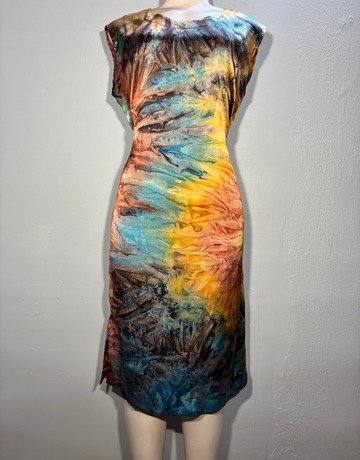 Fabrice Le Fevre Multi-Color Abstract Tie-Dye Dress- Size SA36