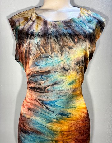 Fabrice Le Fevre Multi-Color Abstract Tie-Dye Dress- Size SA36
