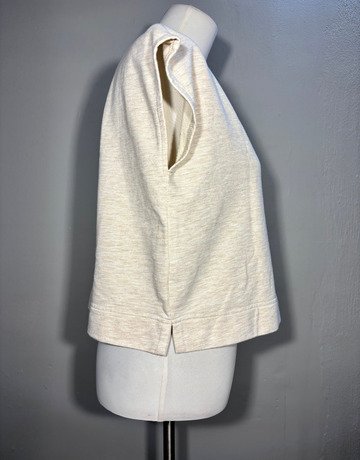 ME&B Cream Wide Boat-Neck Short-Sleeve Top- Size 32