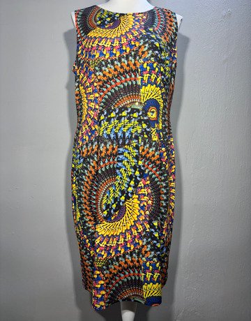 Joseph Ribkoff Yellow Patterned Dress- Size UK16
