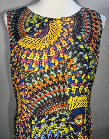 Joseph Ribkoff Yellow Patterned Dress- Size UK16