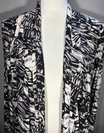 KaKu Black And White Viscose Jacket- Size Medium