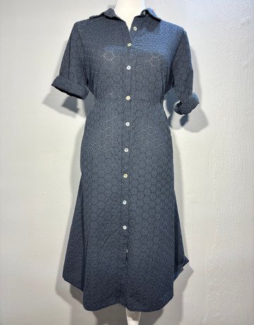 Martines Blue Pure Cotton Dress- Size Extra-Large
