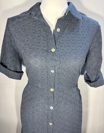 Martines Blue Pure Cotton Dress- Size Extra-Large