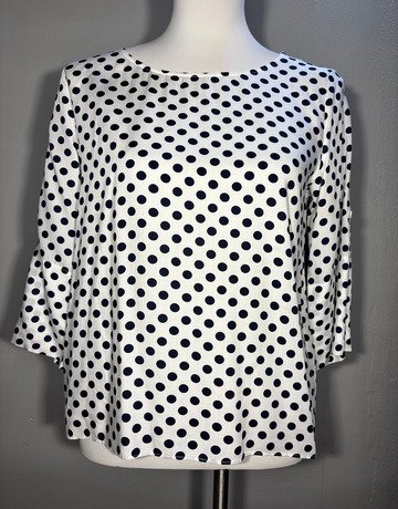 Trenery Black And White Polka Dot Top- Size Extra-Small