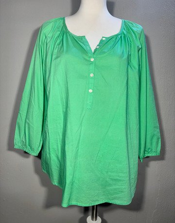 Trenery Green Pure Cotton Top- Size Medium