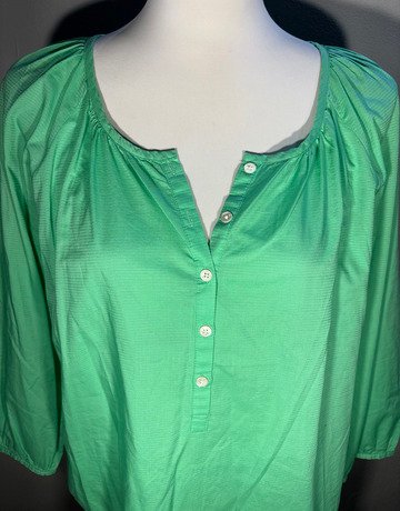 Trenery Green Pure Cotton Top- Size Medium