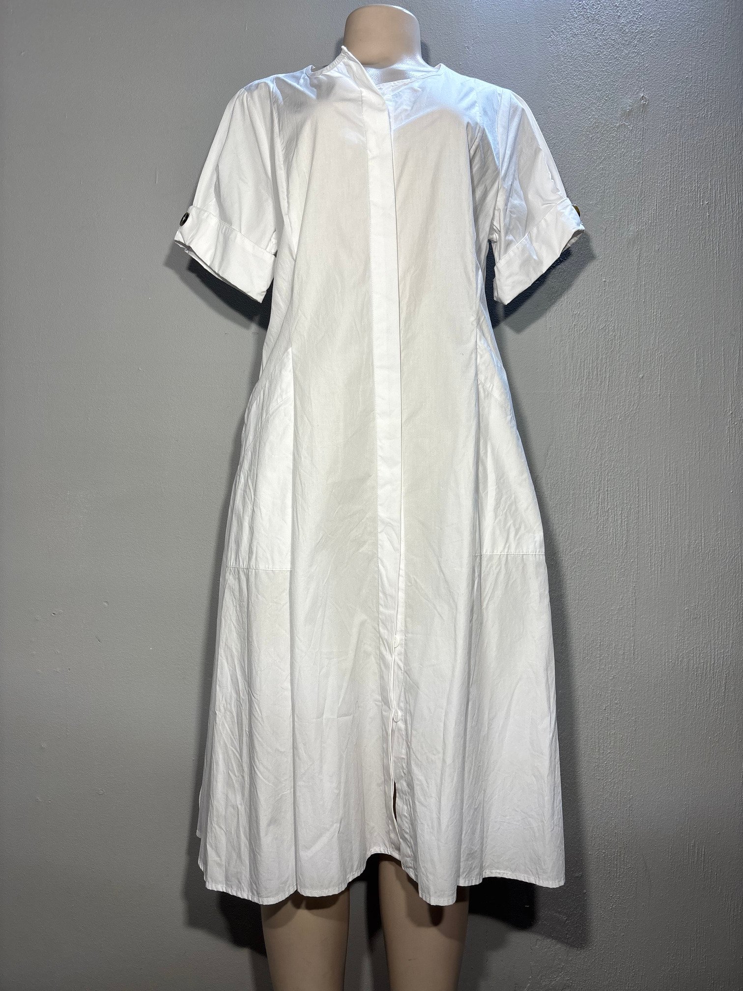 Poetry White Cotton Dress- Size 14