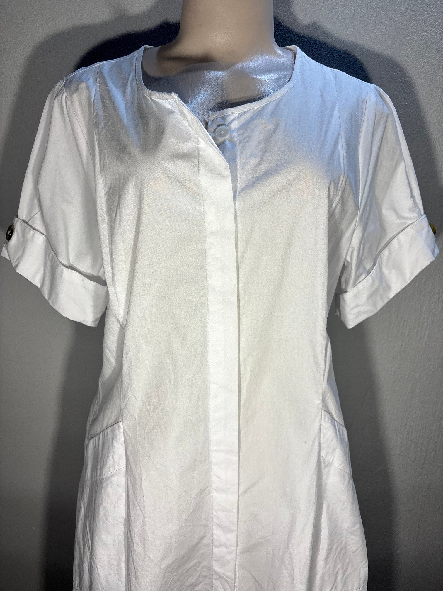 Poetry White Cotton Dress- Size 14